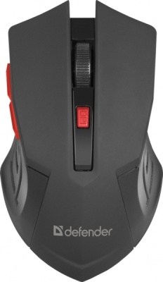 Мышь DEFENDER Accura MM-275, оптическая, беспроводная, черный+красный