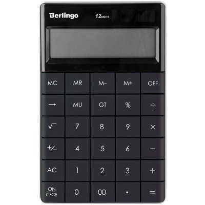 Калькулятор настольный Berlingo "Power TX", 12 разр, двойное питание, 165*105*13мм, антрацит CIA_100