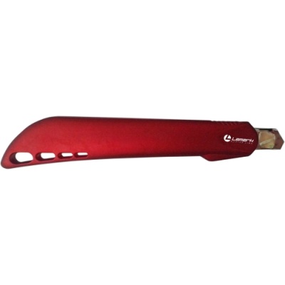 Нож канцелярский 9мм, корпус soft touch, красный LAMARK CK0209