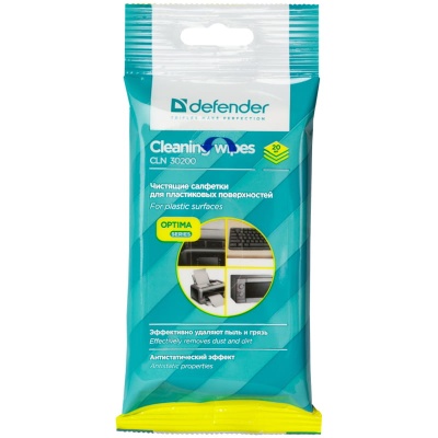Салфетки Defender чистящие влажные, универсальные,в мягкой упаковке (20шт), ECO 30200