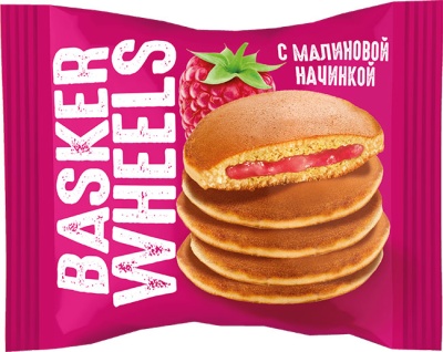 Пирожное pancake «Basker Wheels» с малиновой начинкой, 36 г