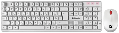 Набор беспроводной клавиатура + мышь Defender MILAN C-992, USB, белый [45994]