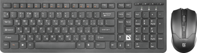 Набор беспроводной клавиатура + мышь Defender Columbia C-775 RU, USB, черный [45775]