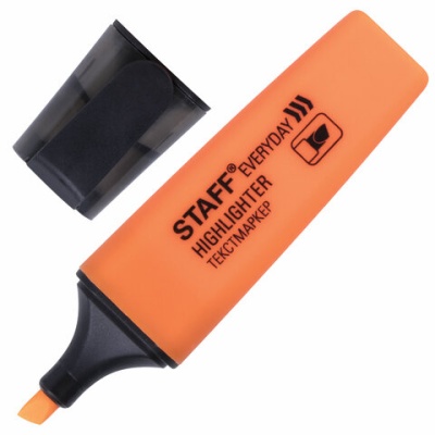 Текстовыделитель STAFF "EVERYDAY", оранжевый, скошенный наконечник, 1-5 мм, 151640