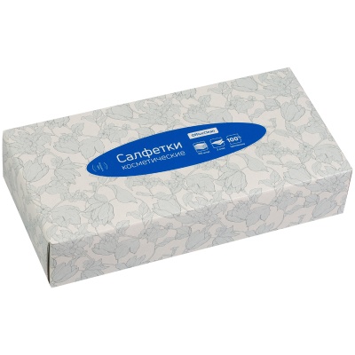 Салфетки косметические OfficeClean, 2-слойные, 20*20см, в картонном боксе, белые, 100шт. 279679