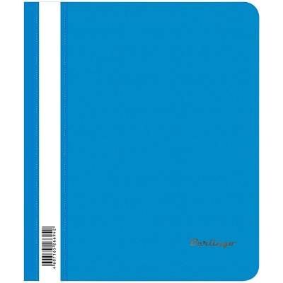 Папка-скоросшиватель пластик. Berlingo, А5, 180мкм, синяя с прозр. верхом ASp_05102