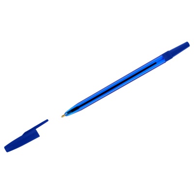 Ручка шариковая СТАММ "049" синяя, 0,7мм, тонированный корпус РШ-30348