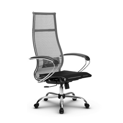 Кресло МЕТТА Комплект 7, серый/черный, сетка, хром (МЕТТА-7 MPRU/подл.131/осн.003)
