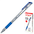 Ручка гелевая STAFF, корпус прозрачный, узел 0,5 мм, линия 0,35 мм, резиновый упор, синяя, 141822