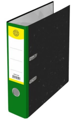 Папка-регистратор DOLCE COSTO 75 мм черный мрамор с зеленым корешком, с метал. кольцом, D00014-GN1