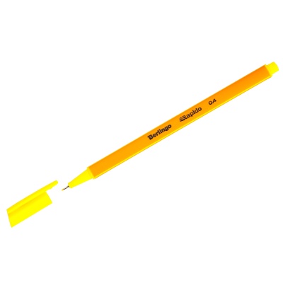 Ручка капиллярная Berlingo "Rapido" желтая, 0,4мм, трехгранная CK_40109