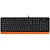 Клавиатура проводная A4 Fstyler FK10, USB, черный+оранжевый