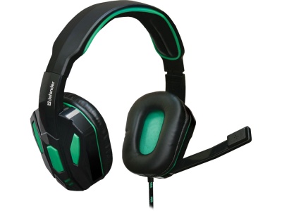 Гарнитура Defender Gaming Warhead G-275 черно-зеленый, кабель 1,8 м 64122