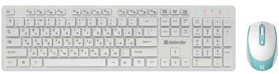 Набор беспроводной клавиатура + мышь Defender AUCKLAND C-987, USB, белый [45987]