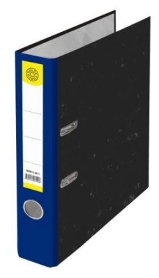 Папка-регистратор DOLCE COSTO 50 мм черный мрамор с синим корешком, с метал. кольцом, D00013-BL1