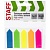 Закладки клейкие STAFF неоновые "Стрелки", 45х12 мм, 5 цветов х 20 листов, в пластик. книжке, 111355
