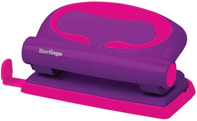 Дырокол Berlingo "Fuze" 10л., пластиковый, фиолетовый, с линейкой DDp_10004