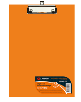 Планшет с верхним зажимом LAMARK А4, PVC, оранжевый CB0441-OR