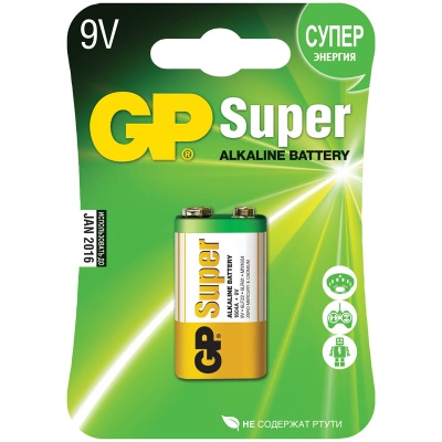 Батарейка GP SUPER 6LR61 (1*BL) 1604A-5U1, 1604A-5CR1