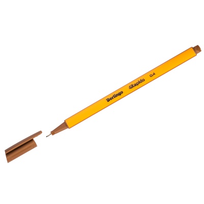Ручка капиллярная Berlingo "Rapido" коричневая, 0,4мм, трехгранная CK_40104