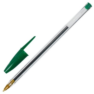 Ручка шариковая STAFF "Basic BP-01", ЗЕЛЕНАЯ, 1 мм, 143739