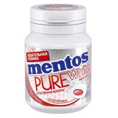 Жевательная резинка Mentos (Ментос) Pure White клубника, 54г