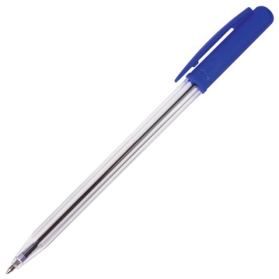 Ручка шариковая автоматическая STAFF, синяя, узел 0,8 мм, линия письма 0,4 мм, 141673