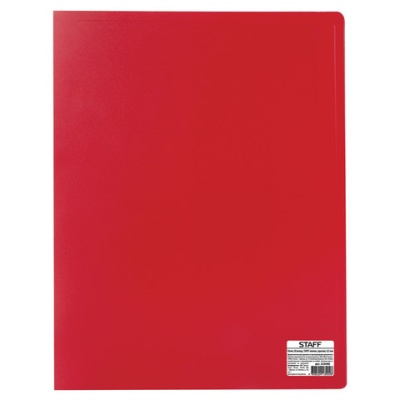 Папка 20 вкладышей STAFF, красная, 0,5 мм, 225694