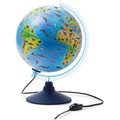 Глобус Зоогеографический Globen, 25см, интерактивный с подсв. от сети + очки вирт. реал. INT12500306